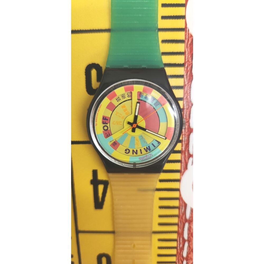 Vintage Swatch watch WORLD RECORD GB721 rare luminous Swiss Quartz